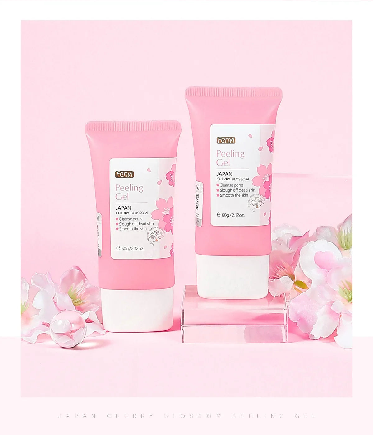 Sakura Exfoliating Gel – Deep Cleaning, Whitening & Moisturizing Cherry Blossom Facial Scrub
