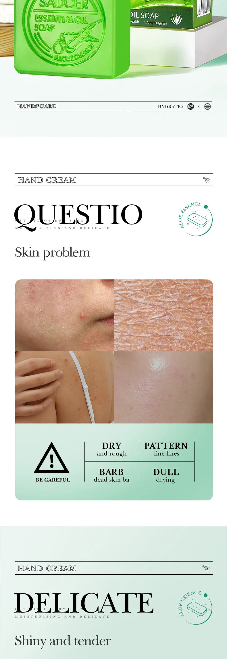 SADOER Aloe Facial Soap – Deep Cleansing Face Wash Foam | Moisturizing, Firming & Hydrating Oil-Control Cleanser Bar for Women | Handmade Body & Facial Soap