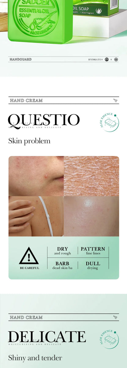 SADOER Aloe Facial Soap – Deep Cleansing Face Wash Foam | Moisturizing, Firming & Hydrating Oil-Control Cleanser Bar for Women | Handmade Body & Facial Soap