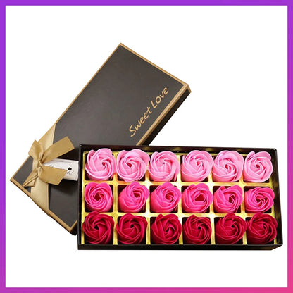 Romantic Soap Rose Flowers Gift Box – Scented Fake Flower Petals for Bath, Home Décor & Weddings | Valentine’s Day, Anniversary, Party & Gift Set