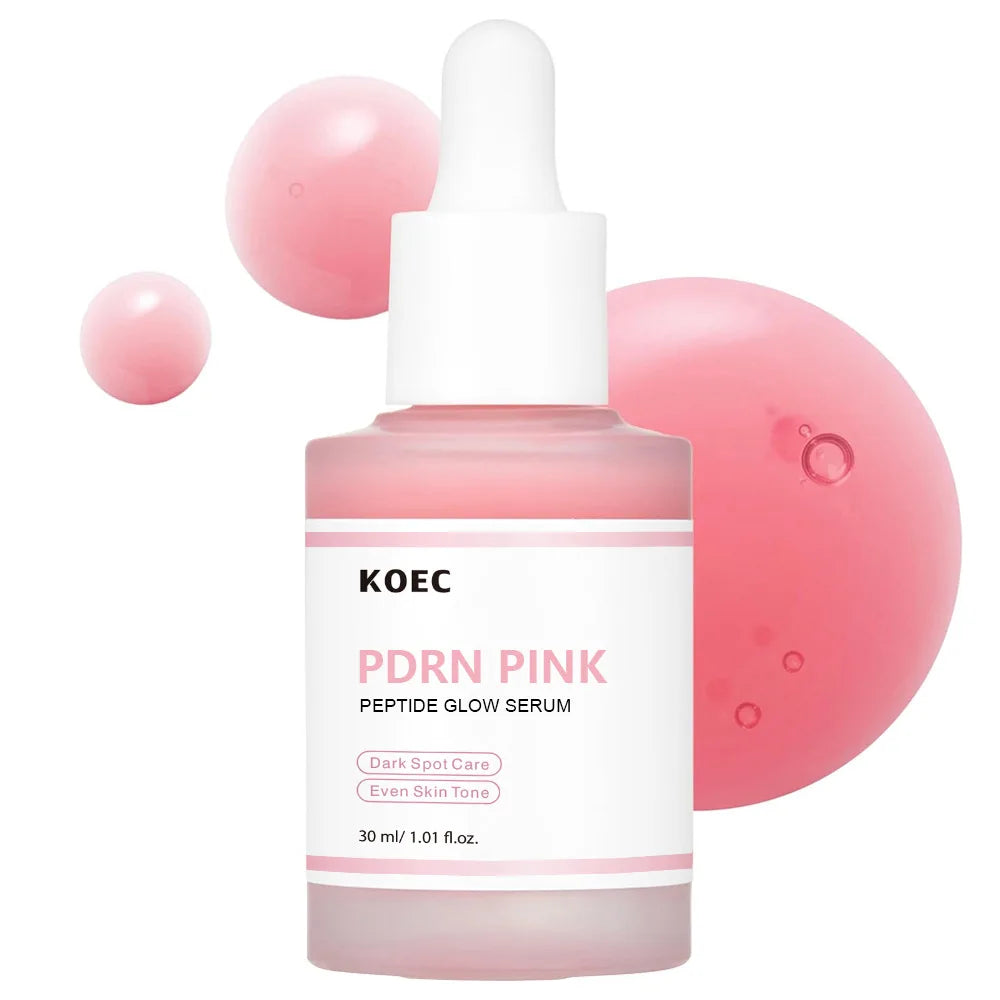 KOEC Rose PDRN Pink Peptide Glow Serum – Dark Spot Corrector, Even Skin Tone, Firming & Anti-Aging Facial Essence | Smoothing, Whitening & Elasticity Booster (30ml)