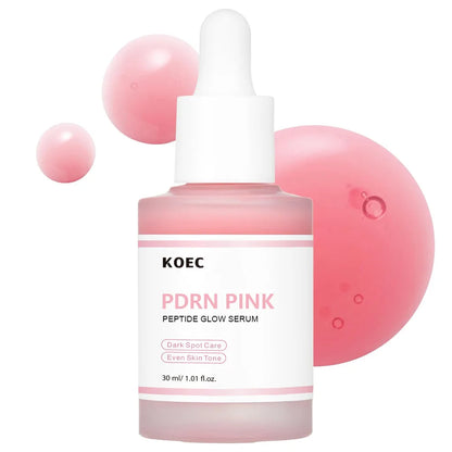 KOEC Rose PDRN Pink Peptide Glow Serum – Dark Spot Corrector, Even Skin Tone, Firming & Anti-Aging Facial Essence | Smoothing, Whitening & Elasticity Booster (30ml)