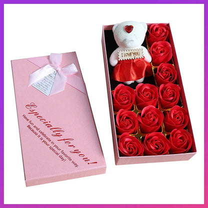 Romantic Soap Rose Flowers Gift Box – Scented Fake Flower Petals for Bath, Home Décor & Weddings | Valentine’s Day, Anniversary, Party & Gift Set