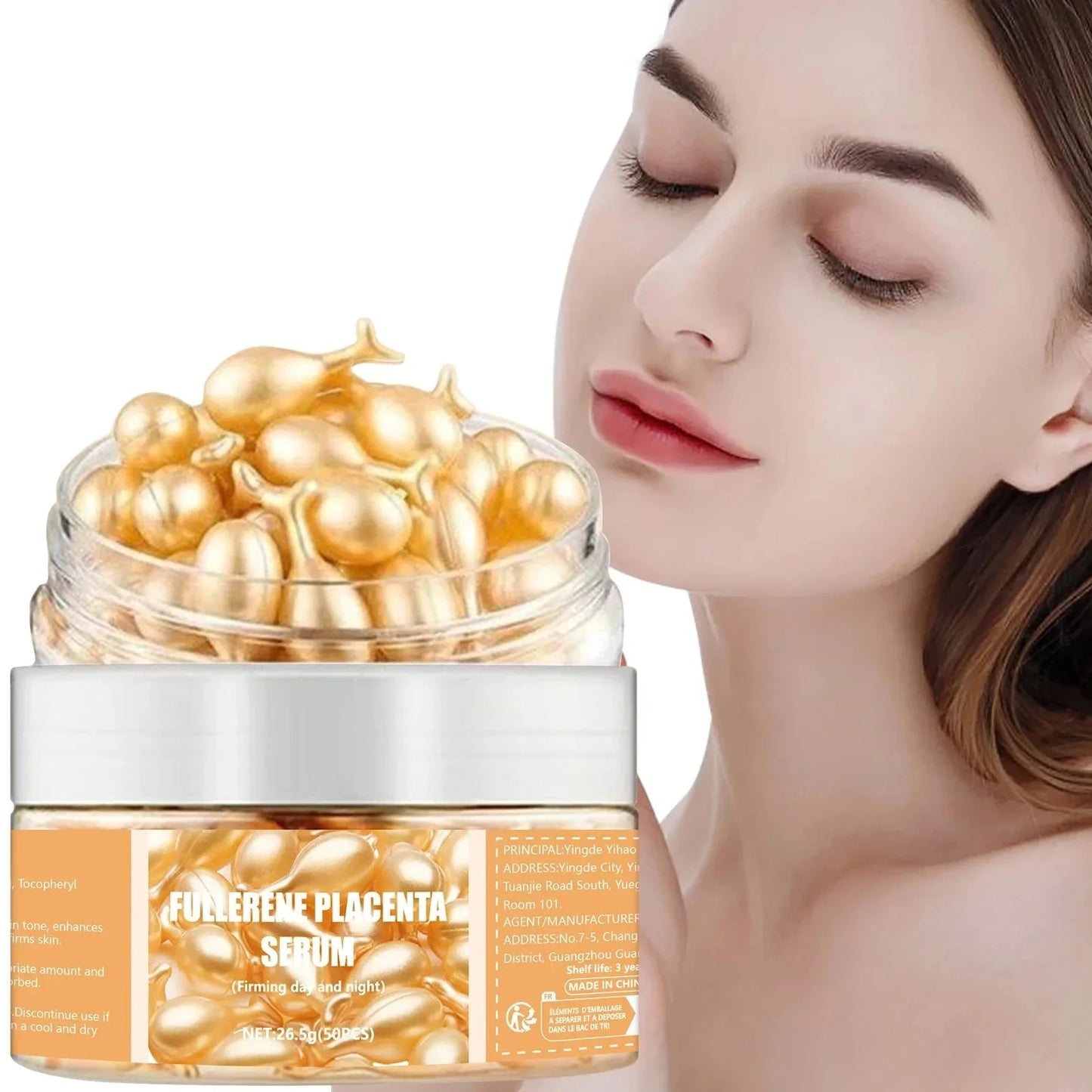 SAKSRAAR Collagen Face Care Capsules – Anti-Wrinkle Firming Serum | Hyaluronic Acid Spot Treatment, Whitening, Acne & Freckle Removal Skin Care (50 Capsules)