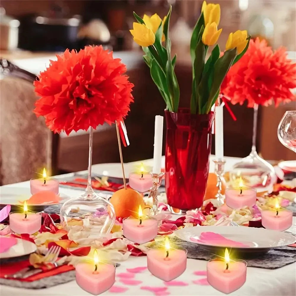 Heart-Shaped Scented Tealight Candle Set (9 Pieces)