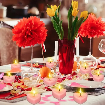 Heart-Shaped Scented Tealight Candle Set (9 Pieces)