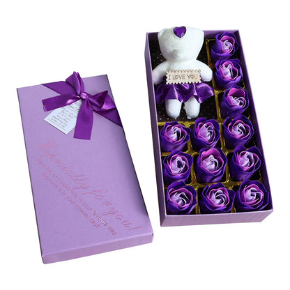 Romantic Soap Rose Flowers Gift Box – Scented Fake Flower Petals for Bath, Home Décor & Weddings | Valentine’s Day, Anniversary, Party & Gift Set