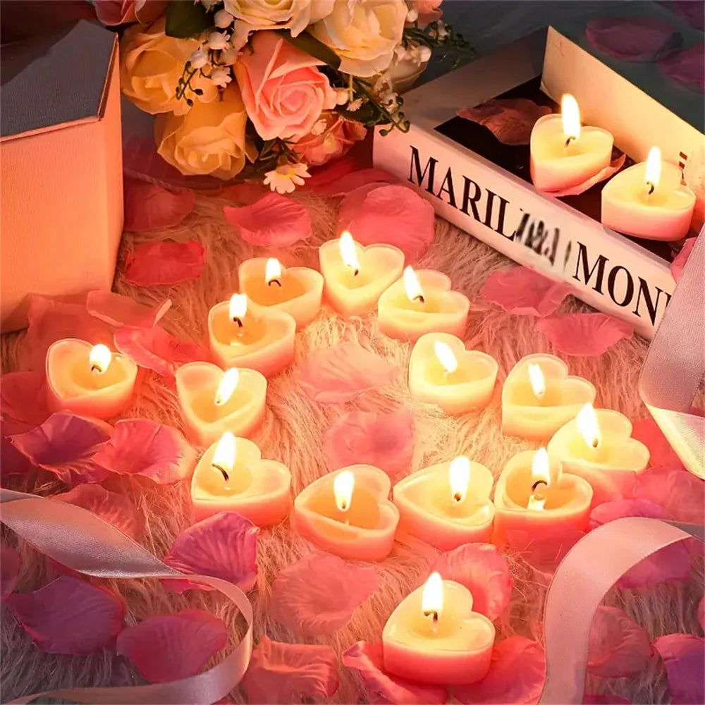 Heart-Shaped Scented Tealight Candle Set (9 Pieces)