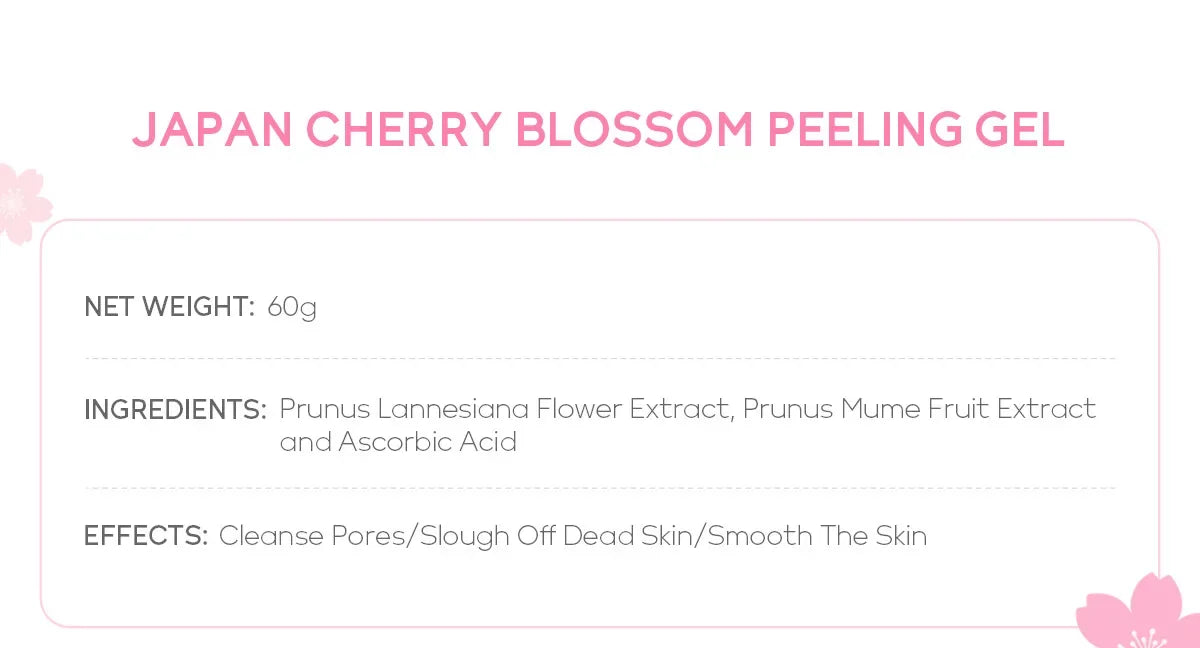 Sakura Exfoliating Gel – Deep Cleaning, Whitening & Moisturizing Cherry Blossom Facial Scrub
