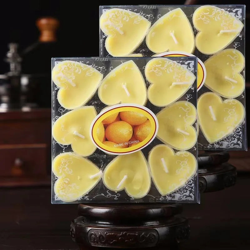 Heart-Shaped Scented Tealight Candle Set (9 Pieces)