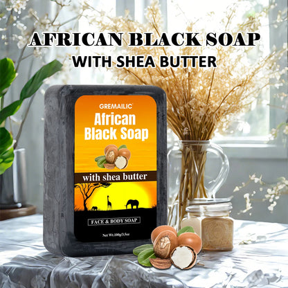African Shea Butter Handmade Soap – Deeply Nourishing & Moisturizing Bar | Natural Hydrating Cleanser for All Skin Types | Gentle Face & Body Soap