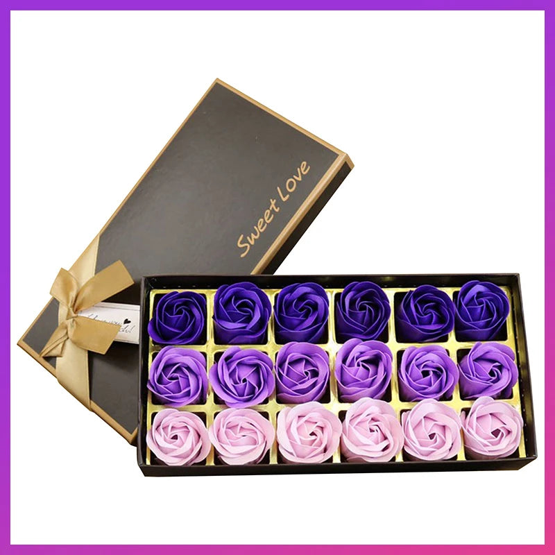 Romantic Soap Rose Flowers Gift Box – Scented Fake Flower Petals for Bath, Home Décor & Weddings | Valentine’s Day, Anniversary, Party & Gift Set