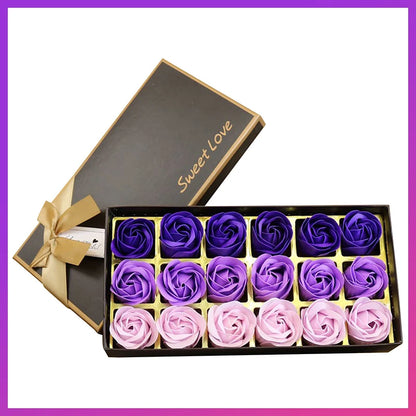 Romantic Soap Rose Flowers Gift Box – Scented Fake Flower Petals for Bath, Home Décor & Weddings | Valentine’s Day, Anniversary, Party & Gift Set